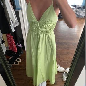 Zara green poplin maxi dress